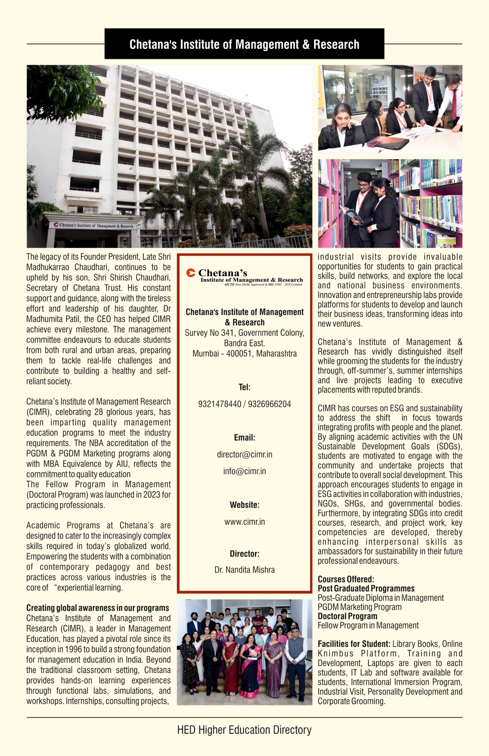 Chetana's Institute of Management & Research