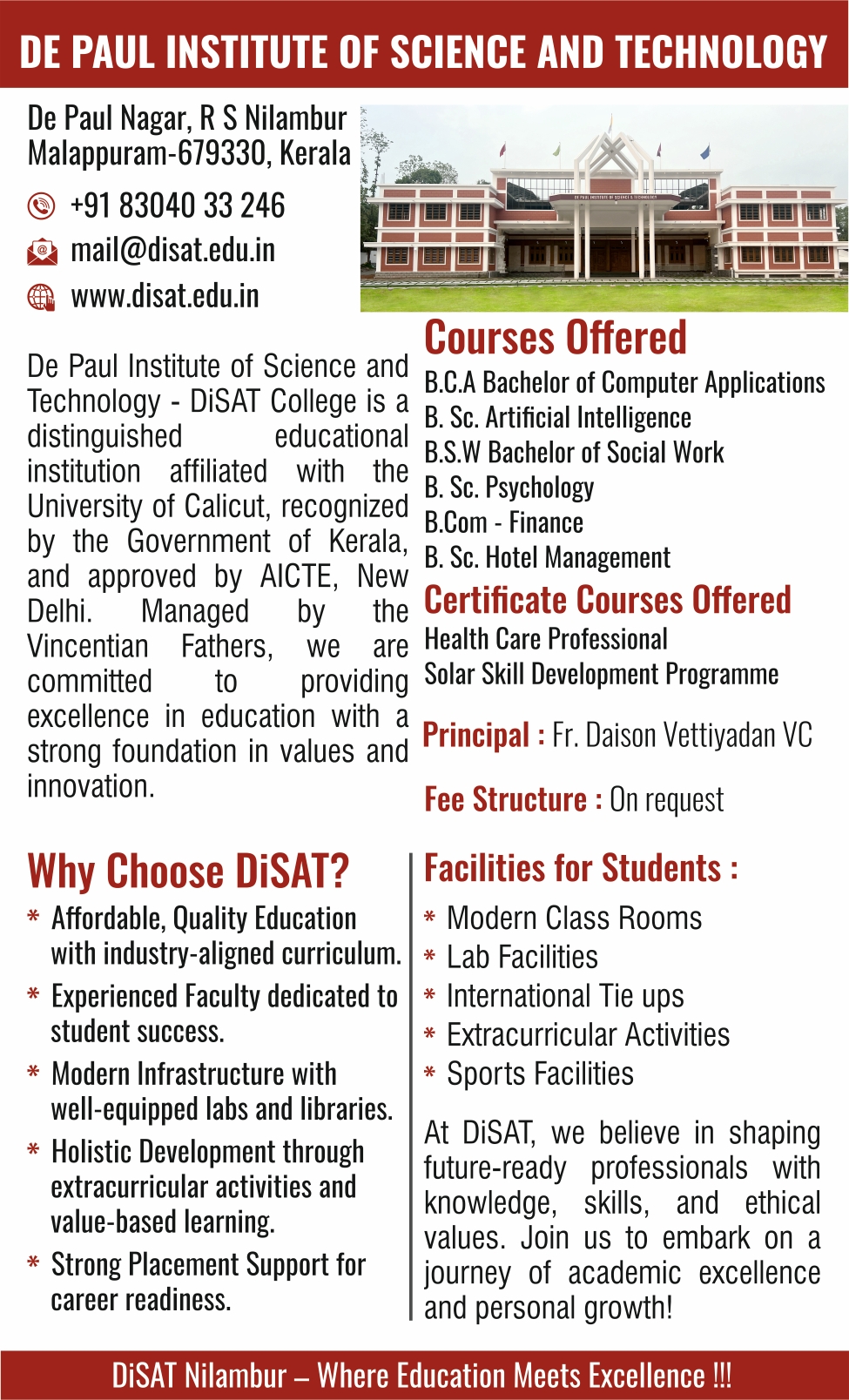 De Paul Institute of Science and Technology - DiSAT