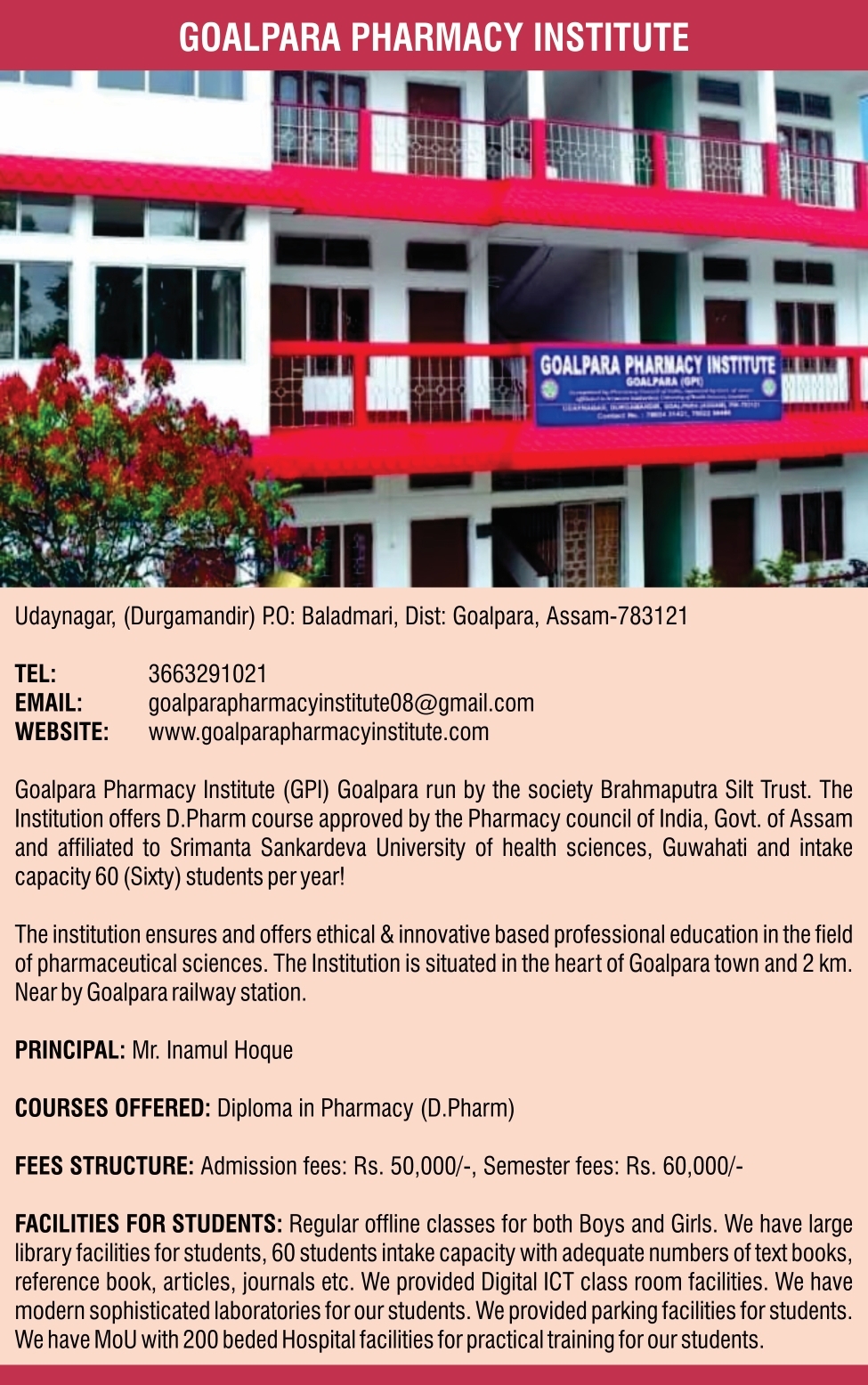 Goalpara Pharmacy Institute