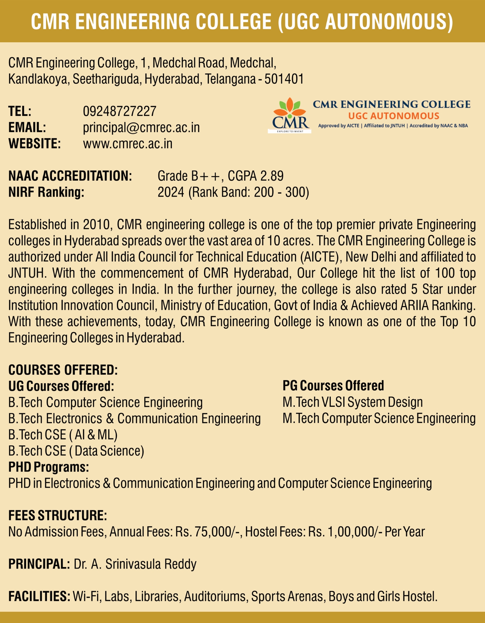 CMR Engineering College Autonomus
