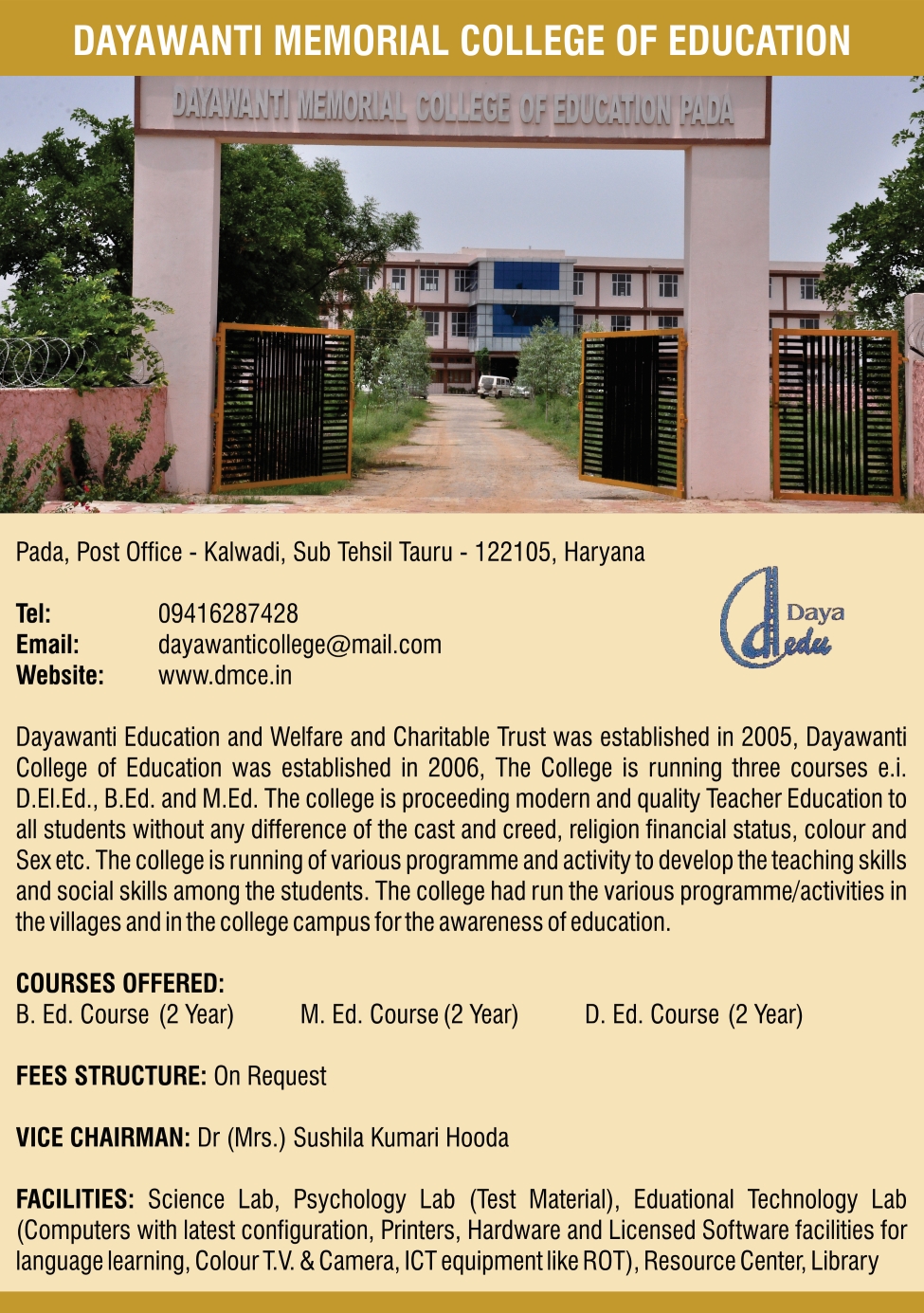 Dayawanti Memorial College of Education