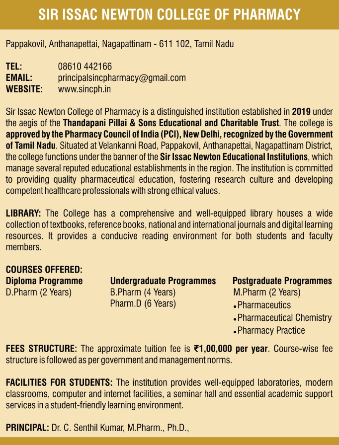 Sir Issac Newton College of Pharmacy