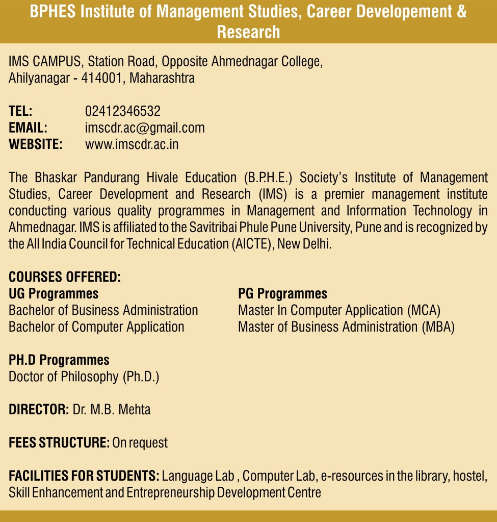 BPHES Institute of Management Studies, Career Developement & Research