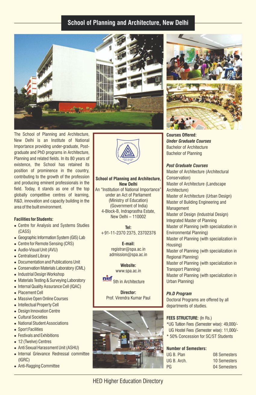 School of Planning & Architecture